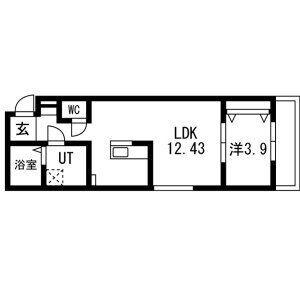 ティンガーラ須ヶ口 ウエスト(1LDK/2階)の間取り写真