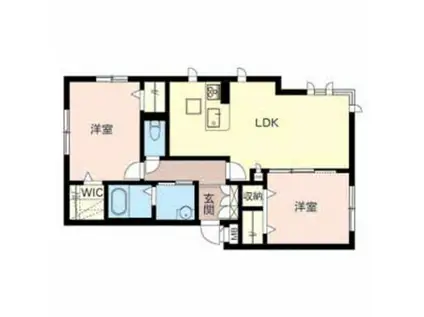 リラフォート白坂(2LDK/1階)の間取り写真