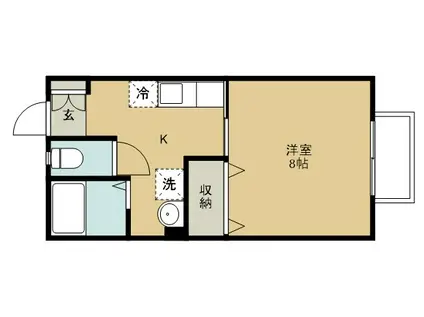 フィレンツェII(1K/1階)の間取り写真