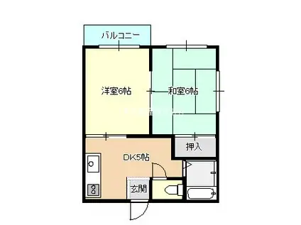 諫早ハイツ(2DK/1階)の間取り写真