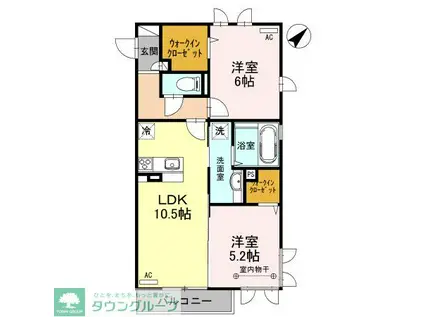 RICHI(2LDK/2階)の間取り写真