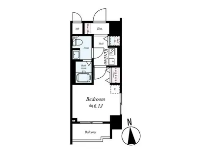 アクアプレイス天満CLASSIC(1K/8階)の間取り写真