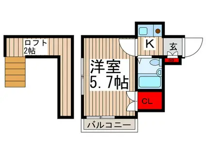 サニー柏(1K/2階)の間取り写真