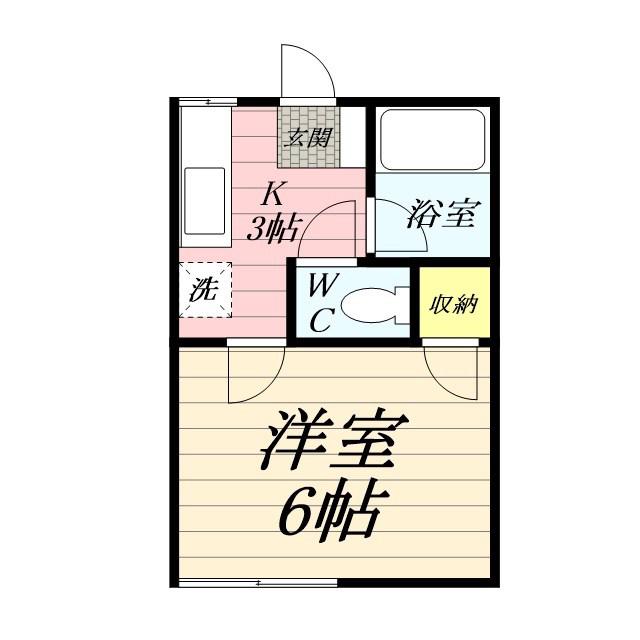 ファイブ鶴巻(1K/2階)の間取り写真