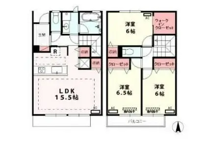 コモレビ大蔵(3LDK/1階)の間取り写真