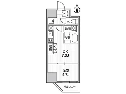 ALTERNA亀戸III(1DK/8階)の間取り写真