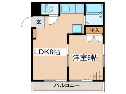 フラット鹿沼台(1LDK/1階)の間取り写真