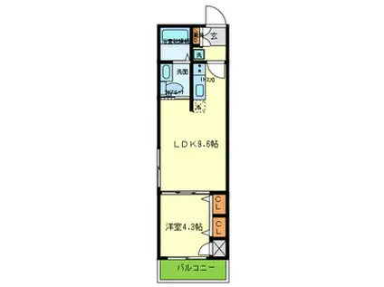 Fメゾン背戸口(1LDK/1階)の間取り写真