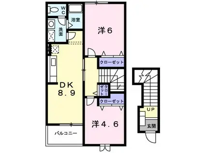 フェアリー巻(2DK/2階)の間取り写真