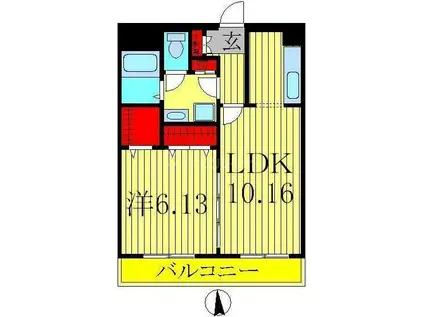 プリマヴェーラ(1LDK/2階)の間取り写真