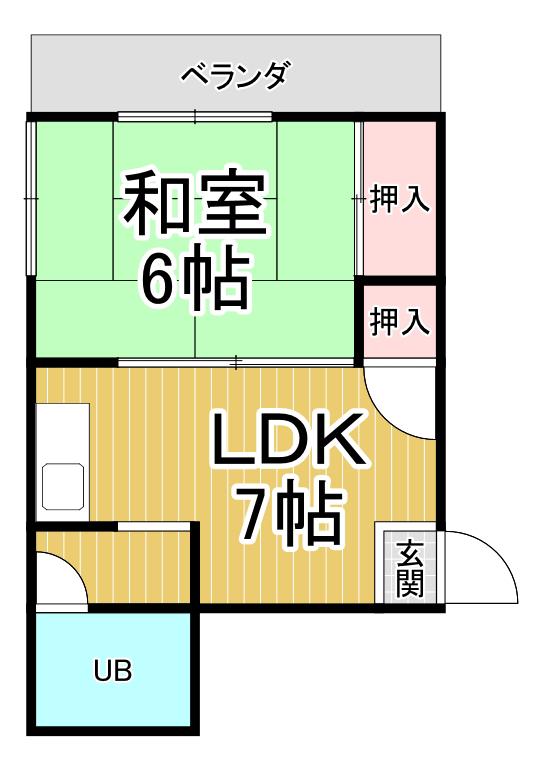シャルム風見鶏(1DK/1階)の間取り写真