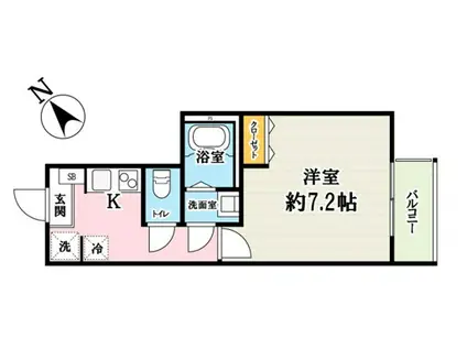 カフーティーダ和光(1K/2階)の間取り写真