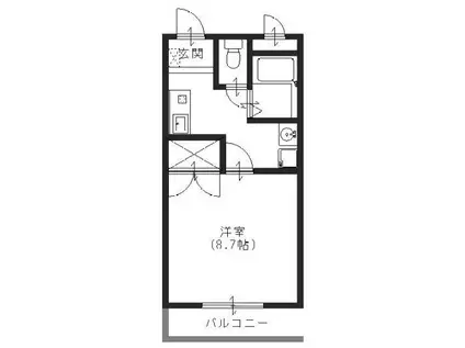 ハウスボンジュール(1K/1階)の間取り写真