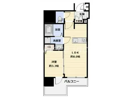 プレサンス北浜オリジン(1LDK/7階)の間取り写真