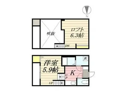 アルバーノ鶴舞RICCO(1K/2階)の間取り写真