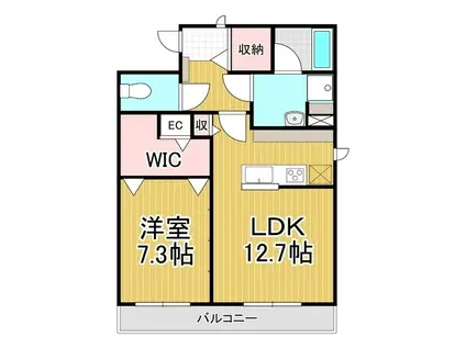 ラ・ジョア(1LDK/1階)の間取り写真