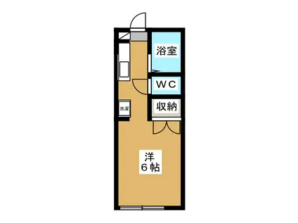 ロウエル調布(ワンルーム/1階)の間取り写真