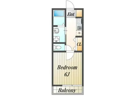 八千代台西アパート(1K/2階)の間取り写真