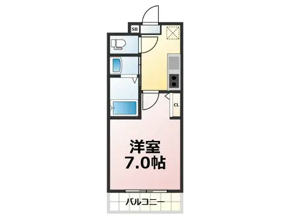 AILE放出(1K/4階)の間取り写真