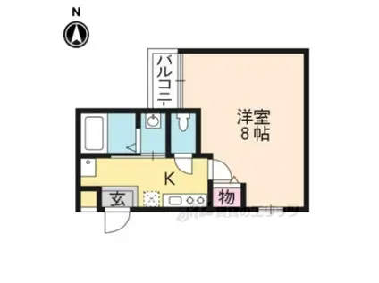 アンボワーズ・プレ・ド・パレ(1K/2階)の間取り写真