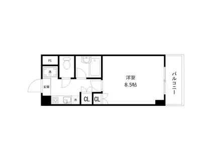 セレナールIZUMI(1K/4階)の間取り写真