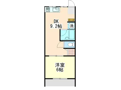 初期費用の家賃分が0シティ高田大和高田市三和町(1DK/1階)の間取り写真