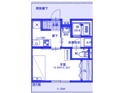 イーストタウンMTKII(1K/1階)の間取り写真