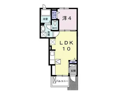 セレッソ花畑II(1LDK/1階)の間取り写真