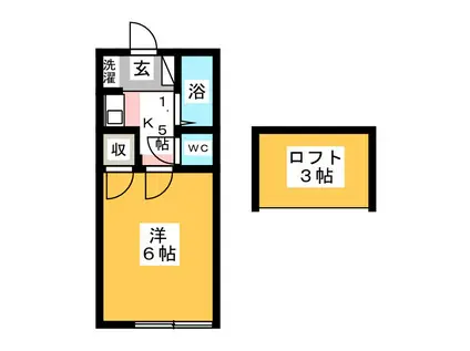 ホワイトハイム二俣川(1K/1階)の間取り写真