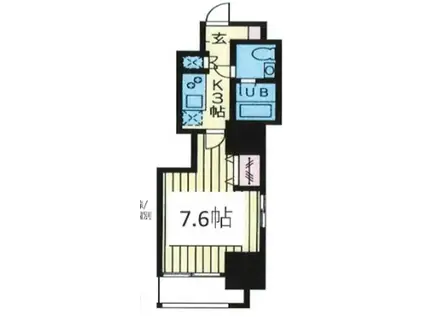 シティハイツ成増(1K/7階)の間取り写真