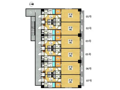 CREGRAD(1K/2階)の間取り写真