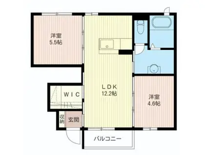 シス・シャンブル(2LDK/1階)の間取り写真