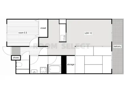 フィローリ日ノ宮(2SLDK/1階)の間取り写真