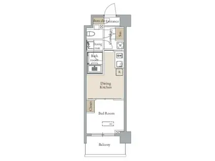 グランカーサ四谷(1DK/4階)の間取り写真