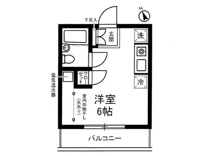 ヴィラ要町(ワンルーム/2階)の間取り写真