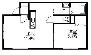 LAID BOOK S(1LDK/2階)の間取り写真