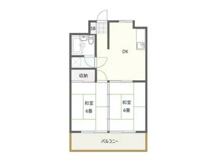 マンション翠嵐(2DK/2階)の間取り写真