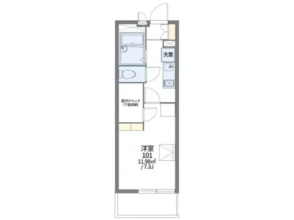 レオパレスエスト逆井(1K/3階)の間取り写真