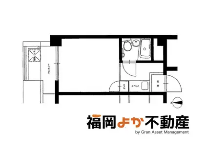 コンドミニアム舞鶴(1K/6階)の間取り写真