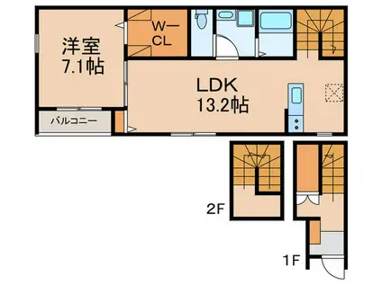 CRESCERE多摩川(1LDK/3階)の間取り写真