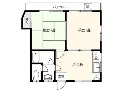 サンハイツ大森(2DK/2階)の間取り写真