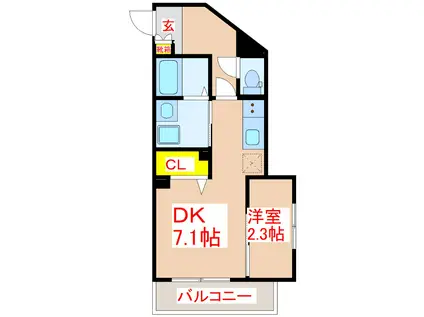 ESPETAR NAGATA(1DK/3階)の間取り写真