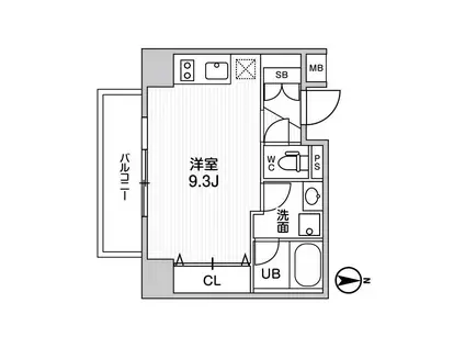 ジェノヴィア南千住IIIスカイガーデン(ワンルーム/5階)の間取り写真