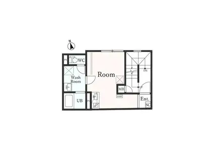 THE VERTEX碑文谷(ワンルーム/3階)の間取り写真