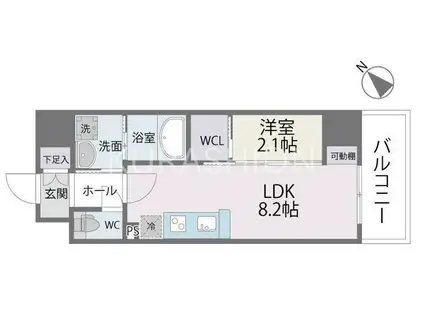 サニークレスト山王公園(1LDK/11階)の間取り写真