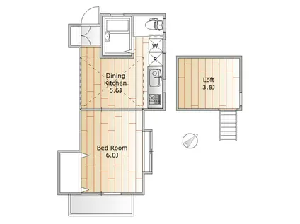 コーポサンルーム(1DK/2階)の間取り写真