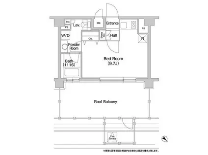 コンフォリア豊洲(ワンルーム/7階)の間取り写真