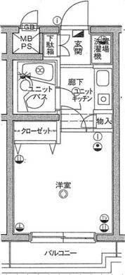 坂戸ダイカンプラザシティII(1K/2階)の間取り写真