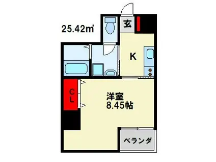 GRAND FORT(1K/5階)の間取り写真