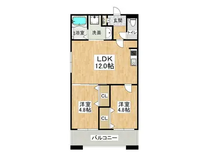 CASA垂水駅前(2LDK/1階)の間取り写真
